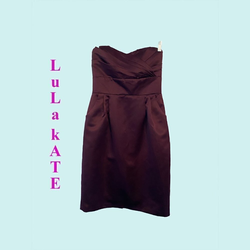 NWOT LuLa Kate Formal Purple Strapless Gown Midi